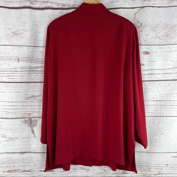 Maggie McNaughton red top and pants set button down - Picture 10 of 12